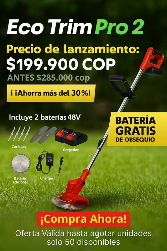 EcoTrim Pro 2 - Cortadora de Césped Inalámbrica 48V